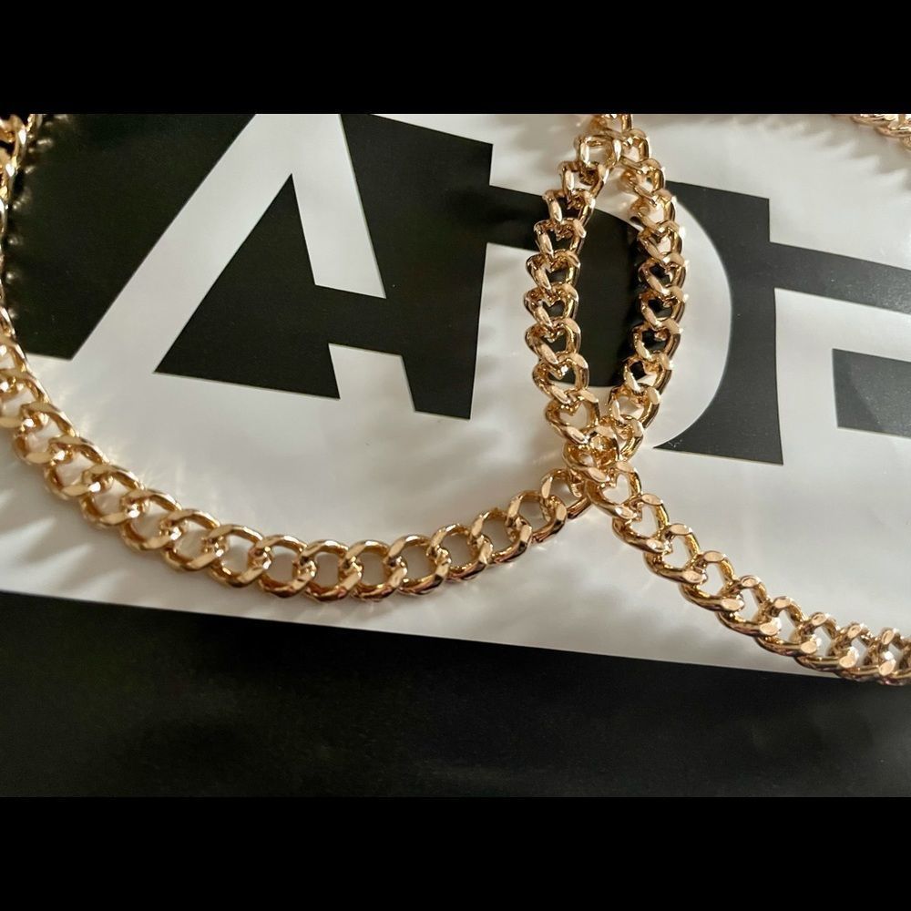 Gold Linked Earring Hoops - Picture 2 of 2